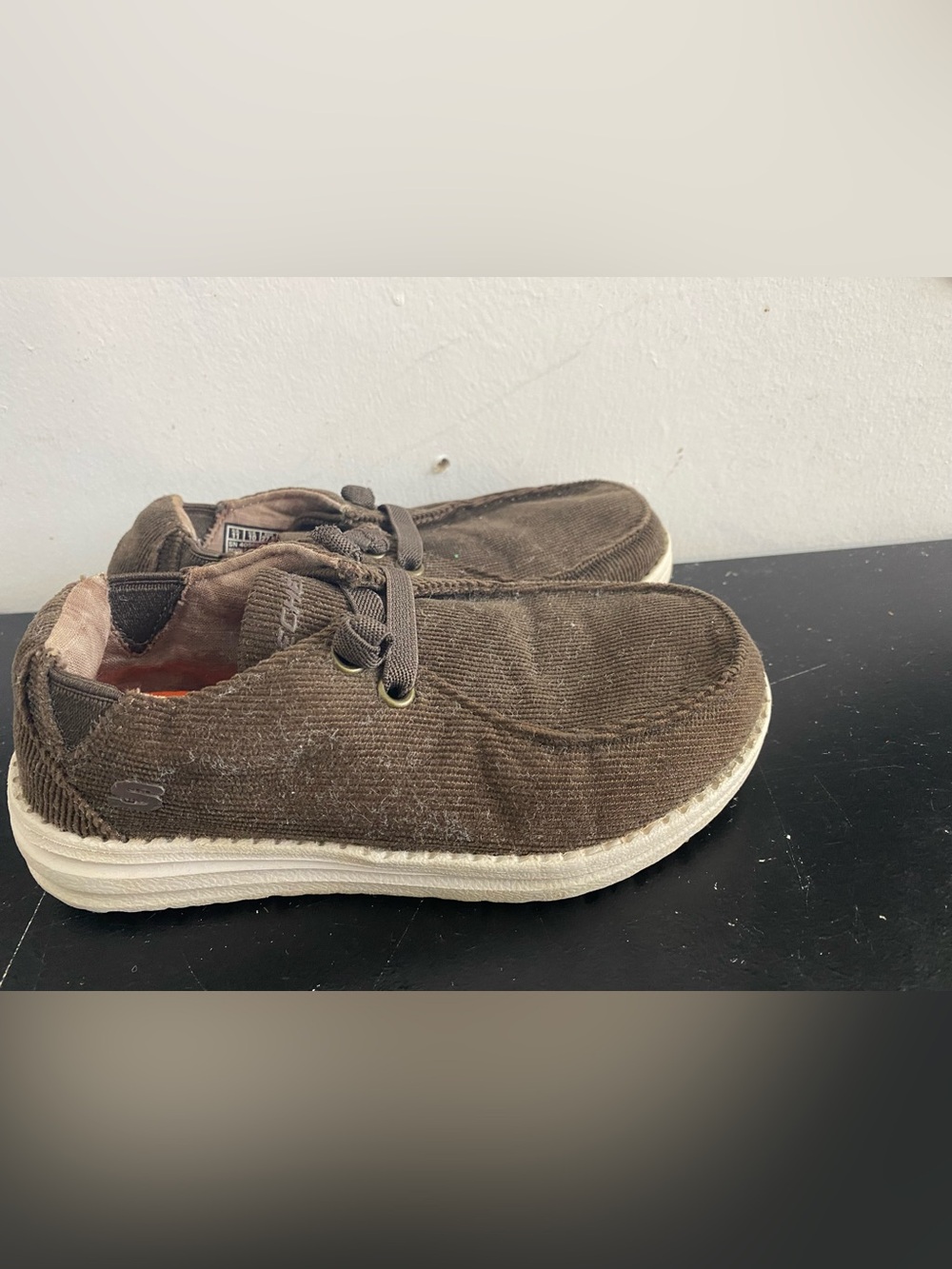 Skechers Brown Corduroy Lace-Up Kids Sneakers